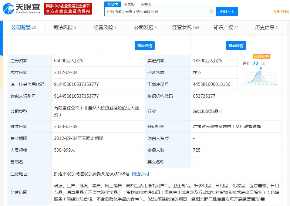 中順潔柔 子公司開展生產(chǎn)銷售醫(yī)用口罩業(yè)務(wù)，穩(wěn)健布局日用雜品市場