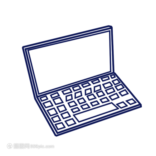 簡筆畫中的筆記本電腦 計算機(jī)的藝術(shù)表現(xiàn)